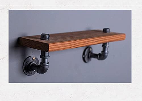 Storage Rack Storage Rack Storage Shelf Wood Wrought Iron Shelf Vintage Clapboard Creative Bookshelf Combination Wall Water Pipe Shelf Brown Double Layer Storage Shelf (Brown Three Layers Storage