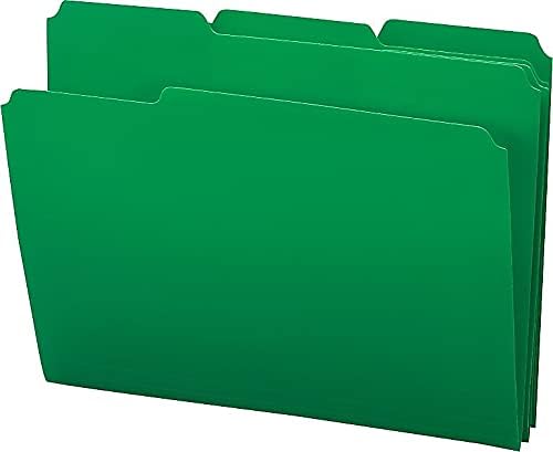 Smead Poly File Folder, 1/3-Cut Tab, Letter Size, Green, 24 per Box (10502)
