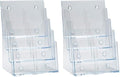 Azar Displays, 252377, Clear Four-Tier Eight-Pocket Trifold Brochure Holder, Document Holder Desk Organizer for Countertop or Wall Mount Menu Holder Display Stand for Flyers, Leaflets and Pamphlets