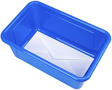 Storex Small Cubby Bins – Plastic Storage Containers for Classroom, 12.2 x 7.8 x 5.1 inches, Class Blue, 5-Pack (62416A05C)