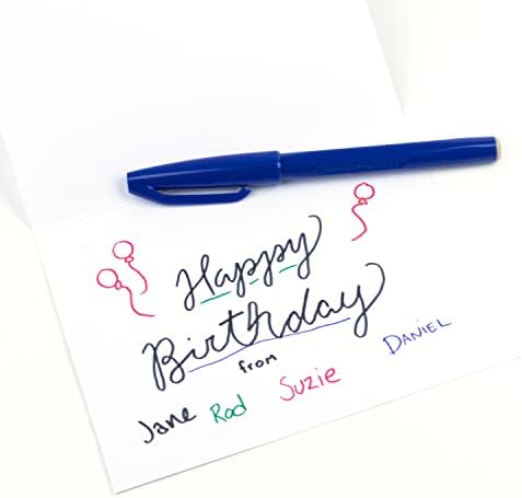 Pentel Sign Pen Fiber-Tipped Pen, Blue Ink, Box of 12 (S520-C)