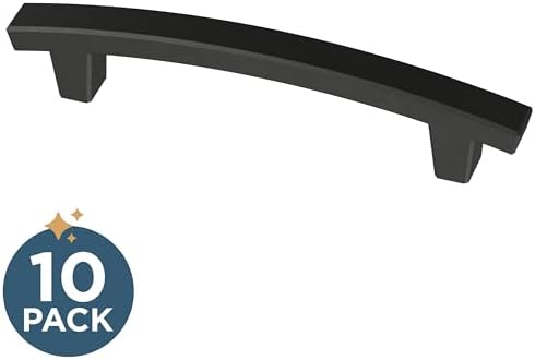 Franklin Brass (10-Pack) – Matte Black Cabinet Handles, 4 Inch Hole Center, Pulls for Drawers, Kitchen Cabinet Door, Dressers | Pierce