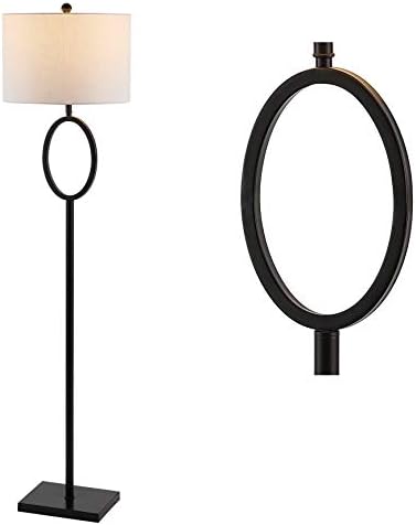 JONATHAN Y April 61" Metal LED Floor Lamp Hoop Design, Oil Rubbed Bronze