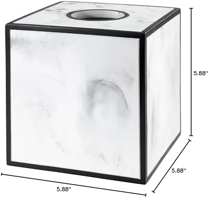 Avanti Linens - Tissue Box Cover, Guest Bathroom Essentials, Modern Home Decor (Jasper Collection)