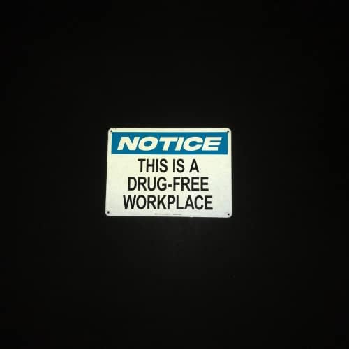 TRADESAFE This is a Drug Free Workplace Sign - Business Sign, Office Sign, Quick Install Aluminum Safety Sign, Light Reflective, UV-Resistant, Waterproof Signs for Business, 14” X 10” No Drugs Sign