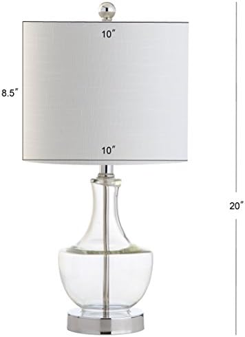 JONATHAN Y Colette 20" Glass Mini Bedside Table Lamp, Clear