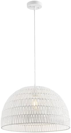 JONATHAN Y Campana 1-Light Pendant Dome Ceiling Lamp, 20", White