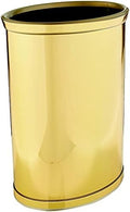 Kraftware Polished Brass Colored Mylar Designer 14” Oval Wastebasket for Home & Office