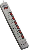 Tripp Lite 7-Outlet Surge Protector Power Strip with 6 Individually Controlled Switches, 6 Foot / 1.83M Cord, Lifetime Limited Warranty & $25,000 Insurance (TLP76MSG)
