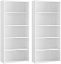 VASAGLE Set of 2 Bookshelves, 5-Tier Open, 23.6 Inches Wide