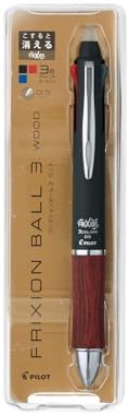 Pilot LKFB-2SEF-DR Erasable Tri-Color Ballpoint Pen, Frixion Ball 3, Wood, 0.5, Deep Red