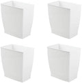 iDesign Small Plastic Bathroom Trash Can, 4-Pack, White