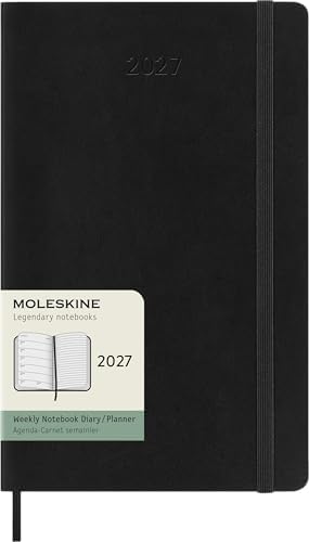 Moleskine 2027 12-Month Weekly Planner, Large, Black, Softcover