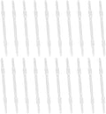 PATIKIL 20 Pcs Loose-Leaf Paper Binding Clamps, Transparent White Plastic Paper Organizers Notebook Fasteners Reusable Prong Binder Clip for Home Office File Report Chart Documents