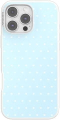 PopSockets iPhone 16 Pro Max Phone Case w/MagSafe Grip- Sweet Heart Blue | Magnetic, Wireless Charging, Camera & Drop Protection, Blue, Phone, Women