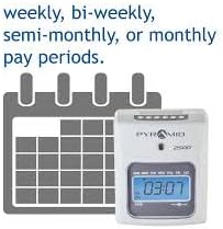 Pyramid Time Systems - 2500 Auto-Aligning Time Clock Bundle [2500K1] | Employee Time Clock, for Small Business, System With 100 Time Cards, 2 Ribbon Cartridges, 10-Slot Rack & Security Keys