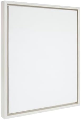 Kate and Laurel Sylvie Blank Framed Canvas Wall Art, 16x20 White, Vintage Modern Empty Canvas for Paint-Your-Own Art, Ready to Paint Premium Canvas Already Framed