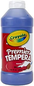 Crayola Premier Tempera Paint for Kids - Blue (16oz), Kids Classroom Supplies, Great for Arts & Crafts, Non Toxic, Easy Squeeze Bottle