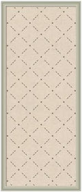 Kate and Laurel Framed Fabric Pinboard 18 x 42, Green Lattice Pattern Printed Linen Classic Bulletin Board for Use as a Vision Board or Wall Organization, Florence Silver Frame