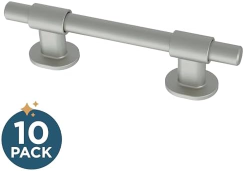 Franklin Brass 10 Pack Matte Brushed Nickel Cabinet Handles Adjustable Drawer Pulls for Kitchen Cabinet Knobs Dressers and Cupboards Fits 1-3/8 to 4 Inch (35–102mm) Hole Center | Adjusta-Pull™