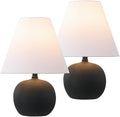 JONATHAN Y Asher 18.25" Gourd LED Table Lamp, Matte Black, Set of 2