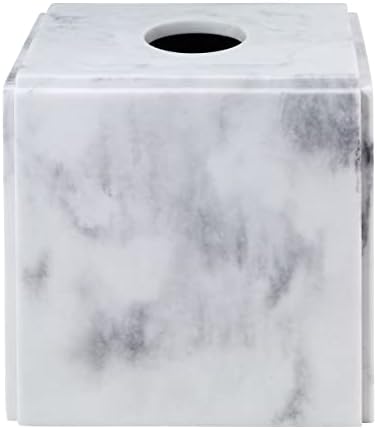 Avanti Linens - Tissue Box Cover, Resin Countertop Decor, Marble Design (Catania Collection)
