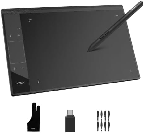 VEIKK A30 Drawing Tablet 10x6 Graphic Tablet, 4 Touch Keys and Touch Pad