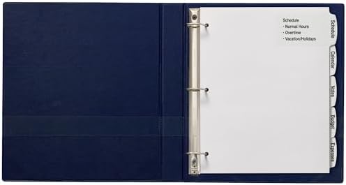 Avery Big Tab Printable Large White Label Dividers for 3 Ring Binders, 5 Tabs per Set, White, Great for Office Supplies, School Supplies, Organizing, and More (20 Sets of 14440)