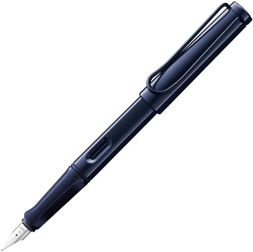 LAMY safari dark dusk - Fountain Pen with ergonomic grip & polished steel nib in size M - ideal for any Writing & Calligraphy - including LAMY T 10 blue cartridge - Right-Handed