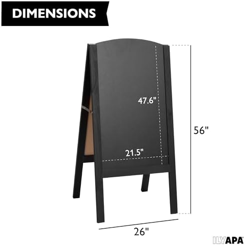Ilyapa A Frame Chalk Board Easel Sign 26x56 in - Sandwich Signs Outdoor