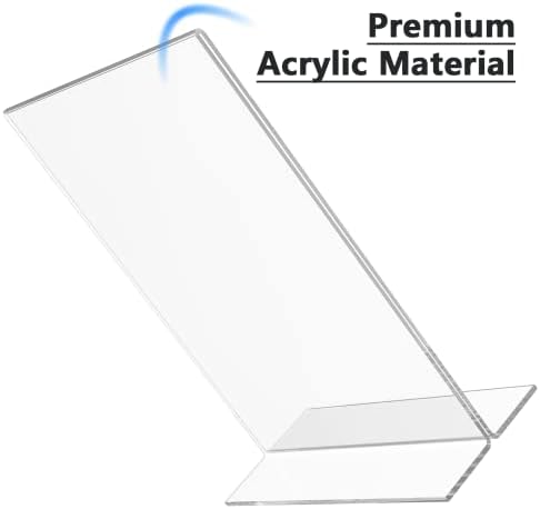 MaxGear 12 Pack Acrylic Sign Holder 8.5x11, Double-Sided Display, Vertical