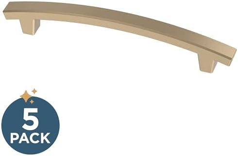 Franklin Brass (5-Pack) – Champagne Bronze Cabinet Handles, 5-1/16 Inch Hole Center, Pulls for Drawers, Kitchen Cabinet Door, Dressers | Pierce