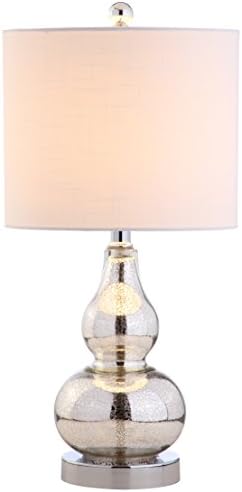 JONATHAN Y Anya Gourd Glass Table Lamp 20.5", Mercury Silver