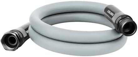 Flexzilla Colors Lead-In Garden Hose 5/8in. x 5ft., Lightweight All-Weather Water Hose, Durable and Flexible, Leak-Free Connections, Slate Gray