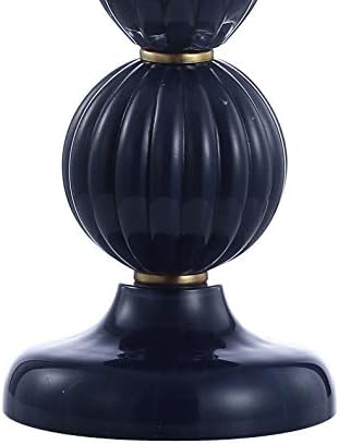 JONATHAN Y Maddie Modern Glass Table Lamp 28" Fluted Gourd, Navy