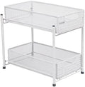 Mind Reader Accessory Organizer, Supply Storage, Desktop, Crafts, Office, Metal Mesh, 8"L x 12.5"W x 11.25"H, White