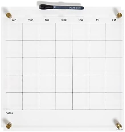 U Brands Dry Erase Calendar Whiteboard, 16” x 16”, Clear Acrylic
