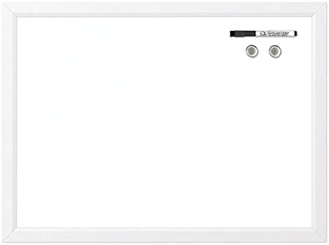Quartet Magnetic Whiteboard, 17" x 23" Small White Board for Wall, Dry Erase Board for Kids, Perfect for Home Office & Home School Supplies, Dry Erase Marker, Magnets, White Frame (MDW1723W-AZS)
