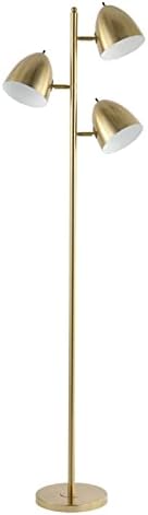JONATHAN Y Billy 3-Light Contemporary Metal Floor Lamp 66.5", Brass Gold