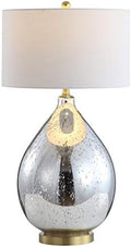 JONATHAN Y Sasha Glass Metal Teardrop Table Lamp 30.75", Mercury Silver