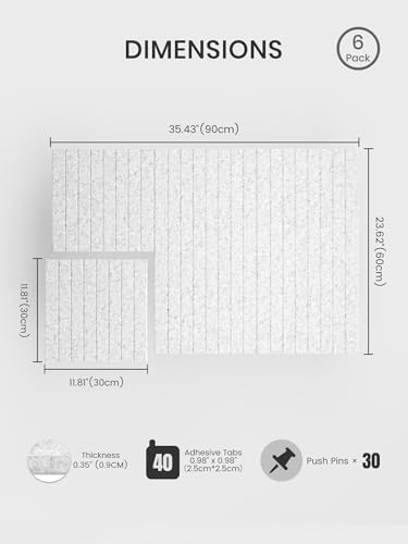 Bumusty 36"x 24" Large Felt Bulletin Board Tiles,Light Gray