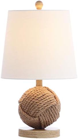 JONATHAN Y Monkey Fist 18" Rope Metal Ball LED Table Lamp, Natural