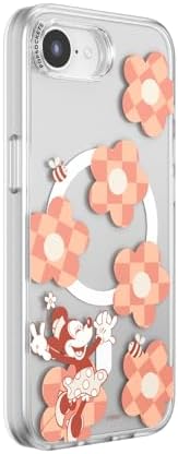 PopSockets iPhone 16 Phone Case with MagSafe, Wireless Charging Compatible, Disney - Minnie Checker Flower