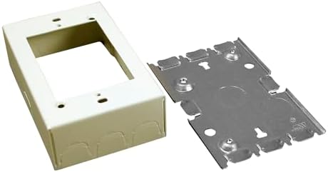 Legrand Wiremold B-3 Metal Raceway for Extending Power, 500 Series, 1 Gang Deep Outlet Box, 1 3/8" Deep, Ivory (1 Pack)