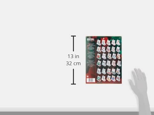 Bucilla Counted Cross Stitch Ornament Kit, 84293 Tiny Stocking, White