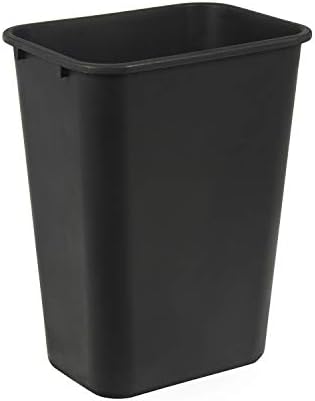 Amazon Basics Rectangular Commercial Office Wastebasket, Easy to Clean, Space-Saving,15.5"L x 11.5"W x 20"H, 10 Gallon, Black
