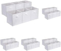 Amazon Basics Collapsible Fabric Storage Cubes Organizer with Handles,Sturdy,White,10.5-x-10.5-x-11-inch,6 Count (Pack of 5)
