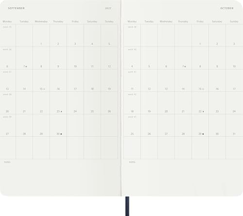 Moleskine 2027 12-Month Weekly Planner, Large, Sapphire Blue, Softcover