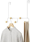 Umbra Estique Over the Door Organizer, 5-Hook Steel, Small, White/Natural