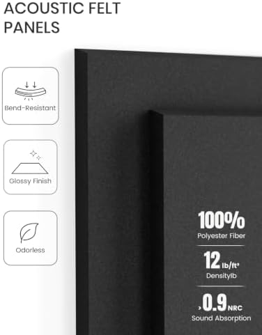 Fluxynara Felt Bulletin Board & Cork Board Alternative, Charcoal Gray